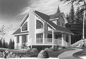 

Four-Season Cottage
1311 sq. ft.; 2 Bedrooms; 2 Baths  
This lovely cottage features a second-floor hall with an overlook to the living room. A spacious secondary bedroom on this floor has a walk-in closet and a private door to the shared bath. 
National Average Cost to Build: $144,210.00