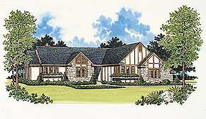 

Tudor Design in Front--Terrace in Back
2032 sq. ft.; 2 Bedrooms; 2 Baths  
This home boasts a delightful Tudor exterior with a terrific interior floor plan. Though compact, there's plenty of living space: a large study with a fireplace, a gathering room, a formal dining room and a breakfast room.
National Average Cost to Build: $223,520.00

