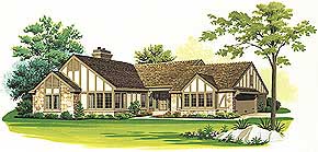 

Efficient Floor Plan
2112 sq. ft.; 2 Bedrooms; 3 Baths  
A Tudor exterior with an efficient floor plan is favored by many. Each of the three main living zones in this plan are within a few steps of the foyer for easy traffic flow. 
National Average Cost to Build: $232,320.00

